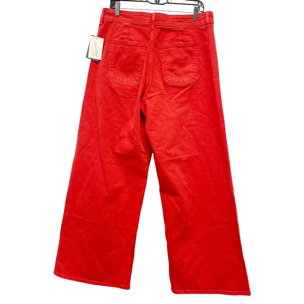 Universal Thread Women's Red High Rise Sailor Wide Leg Jeans Size 12 - Picture 3 of 6
